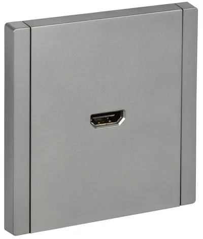 Розетка HDMI IEK FORTE&PIANO FP540, 1 пост, HDMI 2.0, тип A-A, сталь