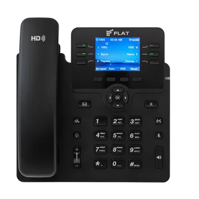 IP-телефон ФЛАТ-ПРО Flat-Phone B6P/RU, 6 SIP-аккаунтов, 2×10/100/1000BASE-T, PoE