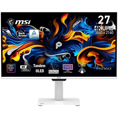 Монитор MSI PRO MAX 271UPXW12G, 26.5" QD-OLED, 3840×2160, 120 Гц, 0,03 мс