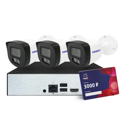 Комплект видеонаблюдения TRASSIR TR-Lite 1110 + 3 камеры L2B5 + Cloud 3000