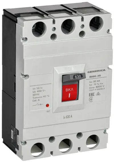 Автоматический выключатель IEK SAV50-3-0630-G ВА66-39, 3P, 630 А, 35 кА, 690 В