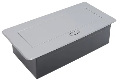 Блок розеточный IEK PRIMER PM-BR51-06-O-K23, 6 модулей / 3 поста, выдвижная крышка, алюминий