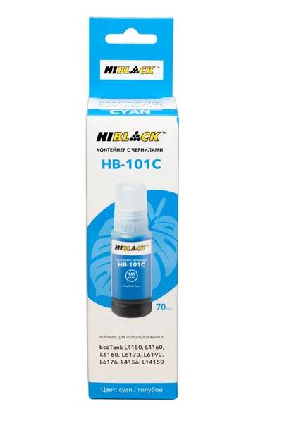 Чернила Hi-Black HB-E101 C pigm, для Epson EcoTank, пигментные, 70 мл