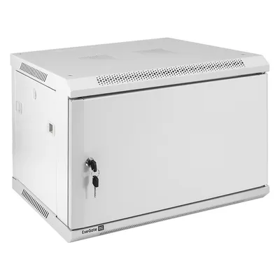 Шкаф телекоммуникационный ExeGate EC-WM-6U.450.M.GREY, 19" настенный, 6U, 600×450×370 мм