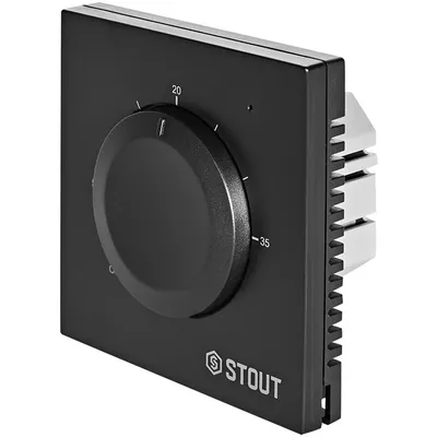 Термостат STOUT STE-2001-130220, механический, 220 В, 3 А, +5…+35 °C, черный