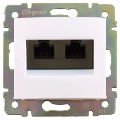 Розетка IEK 694292, Valena DIY, 2×RJ45, Cat.5E UTP, скрытой уст., белый