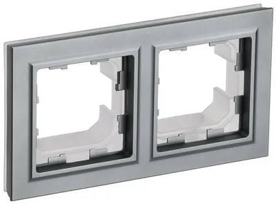 Рамка для выключателей IEK BRITE BR-M22-44-K46, 2-местная, IP44, сталь