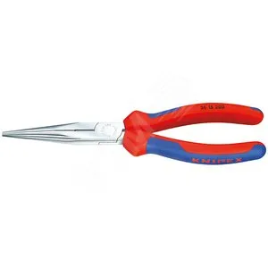 Длинногубцы Knipex KN-2615200, 200 мм, полукруглые прямые губки, с режущими кромками