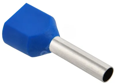 Наконечник IEK UTE10-D3-3-100, НШВИ(2) 2×2,5 мм², синий, 100 шт