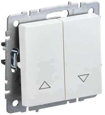 Выключатель для жалюзи ИЭК BRITE BR-V15-0-10-K36, 10 А, 2 клавиши, IP20