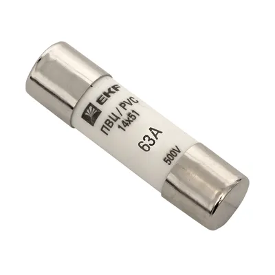 Плавкая вставка EKF pvc-14x51-63, цилиндрическая, 14×51, 63А