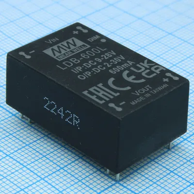 DC/DC LED драйвер Mean Well LDB-600L, 9…28В вход, 2…30В/0.6А, DIP