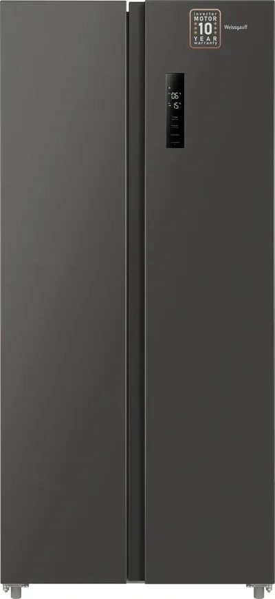 Холодильник Weissgauff WSBS 500 Inverter NoFrost Dark Grey 2-хкамерн. серый стекло инвертер
