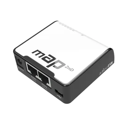 Точка доступа MikroTik mAP RBmAP2nD-NC1, 2.4 ГГц 802.11bgn, 2×LAN, microUSB, RouterOS L4