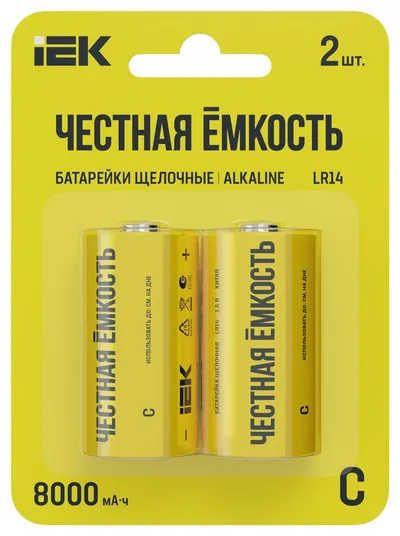 Батарейка IEK Alkaline Optima LR14/C, щелочная, 1.5 В, 2 шт.