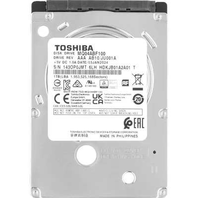 Жесткий диск Toshiba MQ04ABF100R, 1ТБ, 2.5", SATA3, 5400об/мин