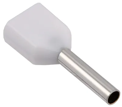 Наконечник НШВИ2 IEK UGN31-008-D05-100-G, 2×0,5 мм², 8 мм, белый
