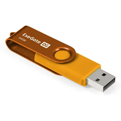 USB-флеш накопитель ExeGate Jet EX302057RUS, 64 ГБ, USB 2.0, жёлтый