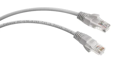 Патч-корд Cabeus PC-UTP-RJ45-Cat.6-2m, U/UTP Cat.6, 2м, серый, PVC