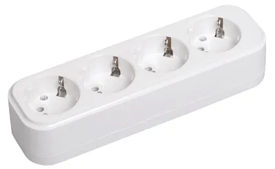 Розетка переносная IEK KYP11-16-04-00-Z CLASSIC, 4 места, 16 А, 220 В, IP20