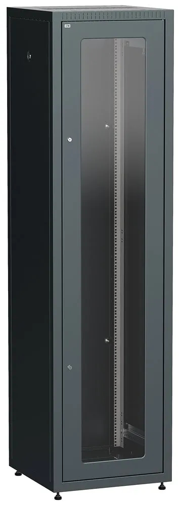 Шкаф сетевой ITK LE05-33U66-GM, 33U, 600×600мм, стеклянная/металлическая дверь, черный
