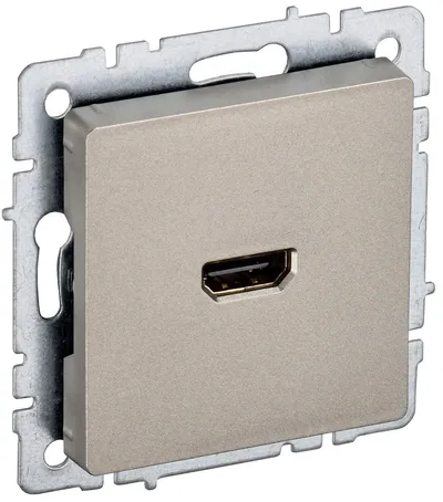 Розетка информационная IEK BRITE РHDMI-0-БрШ, HDMI, 1 пост, скрытый монтаж, шампань