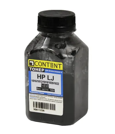 Тонер Content LJ 1010/1015, для HP LJ 1010/1015, 100 г, банка