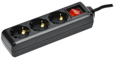 Удлинитель IEK WYP10-16-03-05-ZK-K02, 3 розетки, с выключателем, 5м
