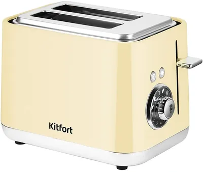 Тостер Kitfort КТ-6558, 815 Вт, 2 отделения, бежевый/стальной