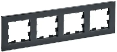 Рамка для выключателей IEK BR-M42-G-K02 (BRITE), 4-местная, стекло, черный