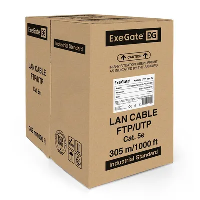 Кабель ExeGate EX281815RUS UTP 4 пары кат.5e, медь, 25AWG, 305 м, PVC
