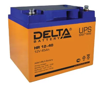 Аккумулятор DELTA HR 12-40, свинцово-кислотный, 12 В, 45 А·ч, AGM