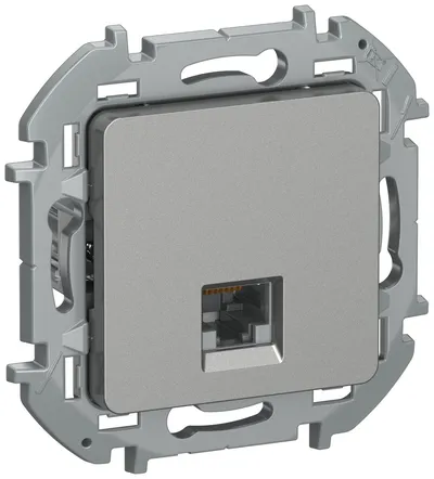 Розетка IEK INSPIRIA RJ45 Cat.5e UTP, 6738271, алюминий