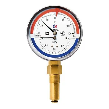 Термоманометр РОСМА ТМТБ-41Р.2, радиальный, 0…120 °C, 0…0,6 МПа, 1/2", кл. 2.5