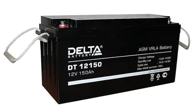 Аккумулятор Delta DT 12150, 12 В, 150 А·ч, AGM, клеммы T11 под болт M8