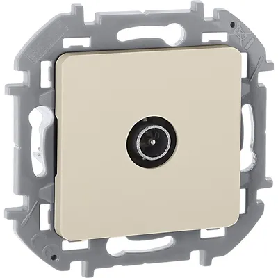 Розетка IEK INSPIRIA 673871 TV оконечная, 5–862 МГц, 1 выход, IP20, слоновая кость