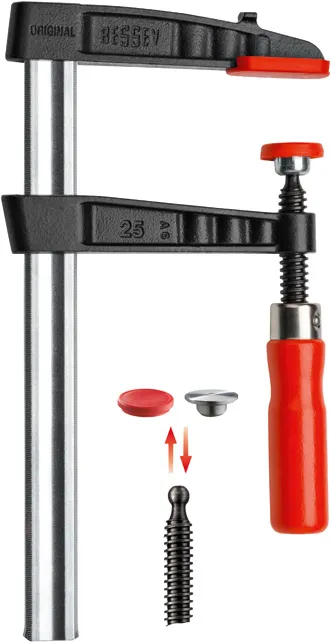 Струбцина BESSEY BE-TG60S17, ковкий чугун, 600/175 мм, усилие 6 кН