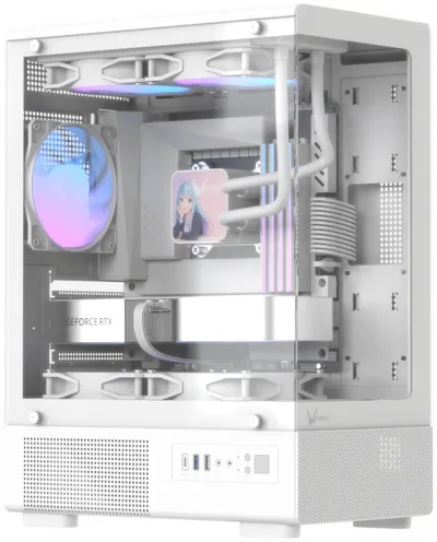 Корпус FORMULA CRYSTAL Z1CM PLUS WHITE AR V2, mATX, без БП, 2×120 мм
