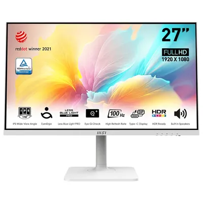 Монитор MSI Modern MD2712PW, 27" IPS, 1920x1080, 100 Гц, USB-C 15 Вт, белый