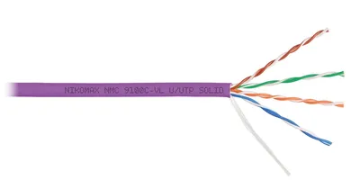 Кабель NIKOMAX NMC 9100C-VL, U/UTP Cat5e, 4×2×0.52, нг(А)-HF, 305м, фиолетовый