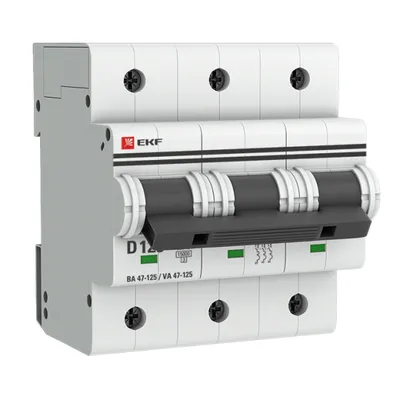 Выключатель автоматический EKF mcb47125-3-125D, 125А, 3П, D, 15кА
