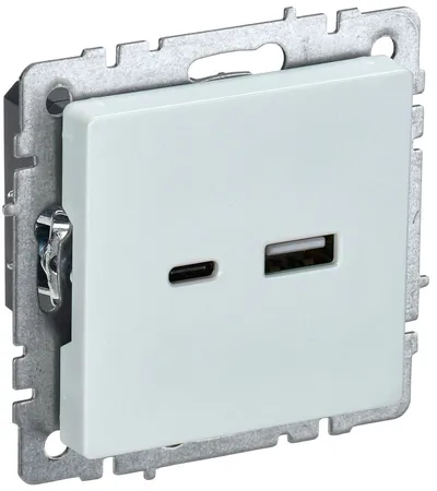 Розетка USB IEK BR-U22-018-K36, USB A+C, 18 Вт, скрытая