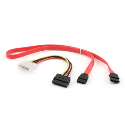 Комплект кабелей SATA Cablexpert CC-SATA-N, интерфейсный 48 см 7pin/7pin и питания 15 см 4pin/15pin, медь