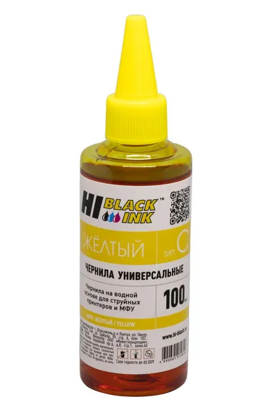 Чернила Hi-Black HB-CAN-Y-100ML, универсальные для Canon, тип C-V1, Y, 0,1 л