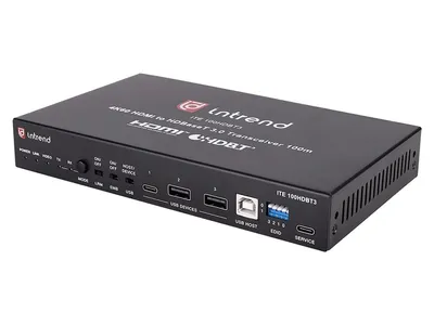Передатчик/приемник сигнала HDMI, USB 2.0, HDBT 3.0 Intrend [ITE-100HDBT3] поддержка 4К60, до 100 метров, RS232, деэмбедирование звука