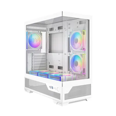 Корпус SAMA V43-WHADA6X1-GL, Midi Tower, ATX, 6×120 мм ARGB, стекло, белый