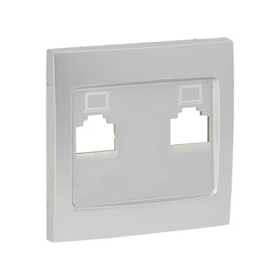 Лицевая панель розетки EKF ESK02-L-035-30, RJ-45, 2-местная, сталь