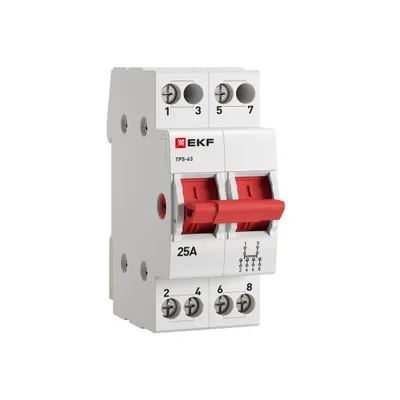 Переключатель EKF TPS225, трехпозиционный, 25А, 2P