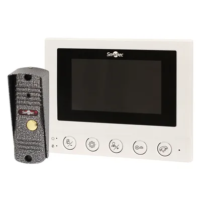 Комплект домофона Smartec ST-MS604S-WT, 4" монитор, вызывная панель