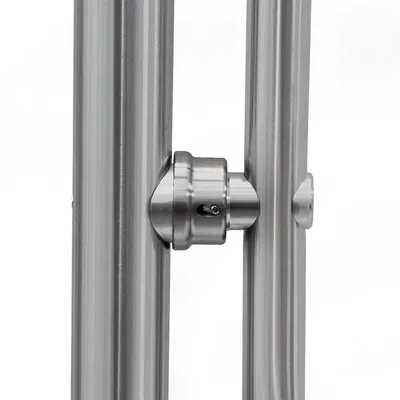 Патрубок PERCo-BH02 0-10 прямой для крепления поручней, 100×100×80 мм, хром, с крепежом